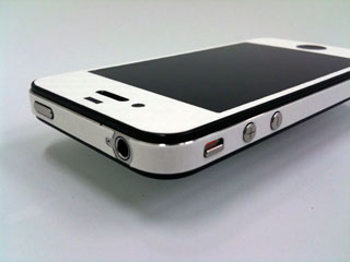 iPhone5・iPhone5sサイドフレーム用カーボン調シート白